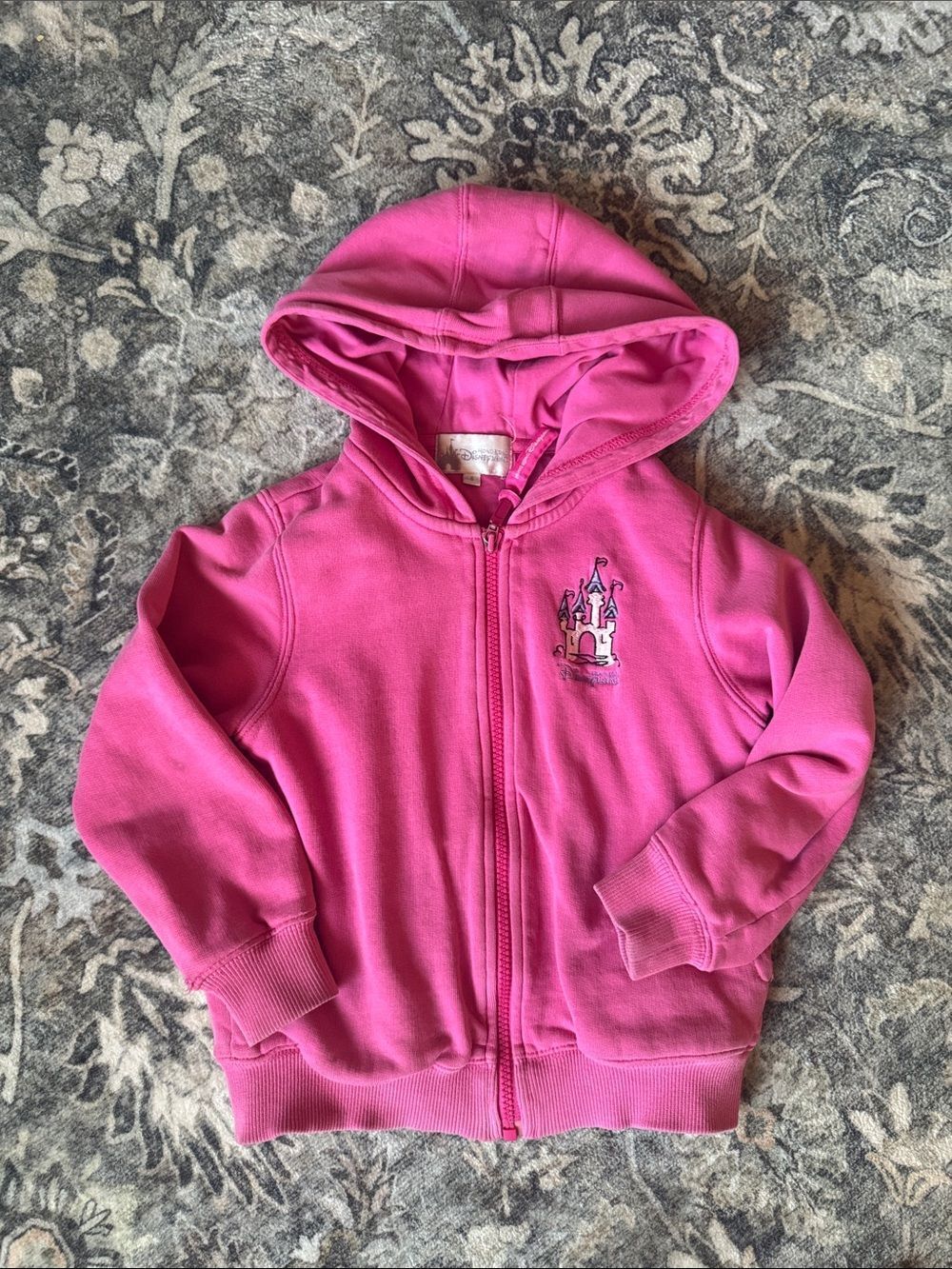 Disney Hong Kong Girls Princess Pink Hooded Zip-Up Sweatshirt
